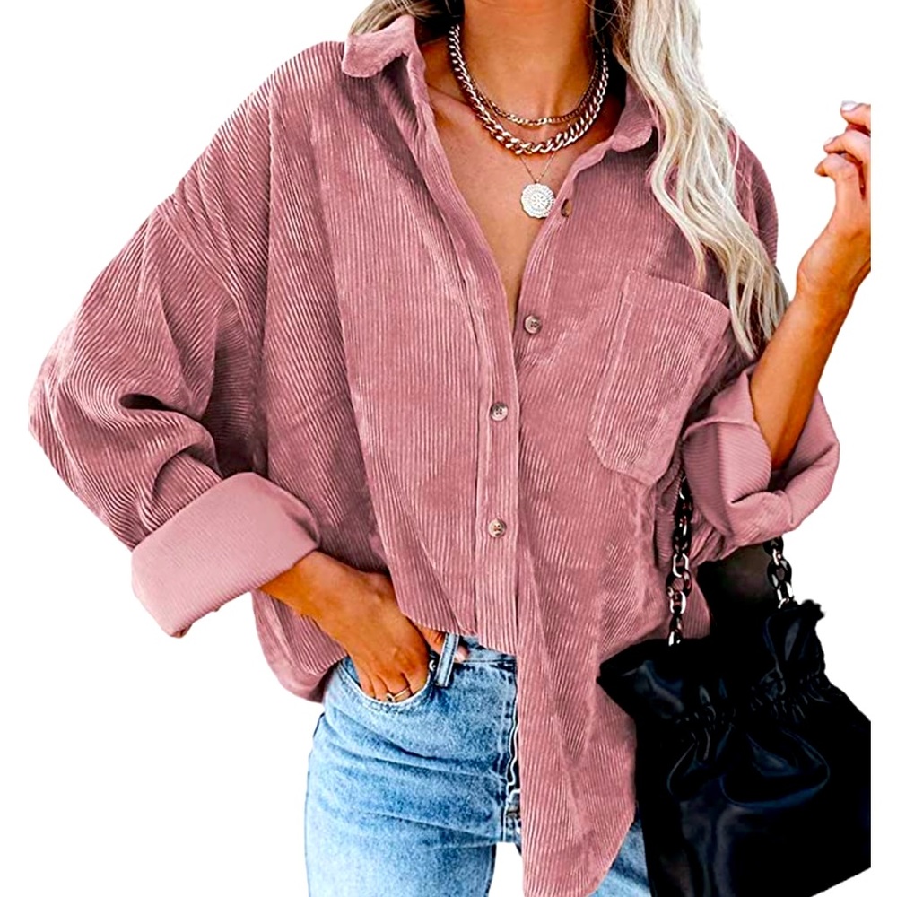 Corduroy oversized button up